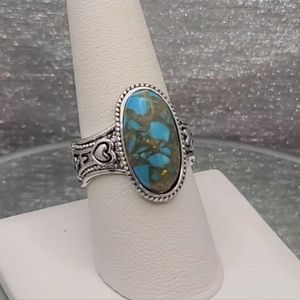 NEW 925 Sterling Silver Turquoise Ring Size 9